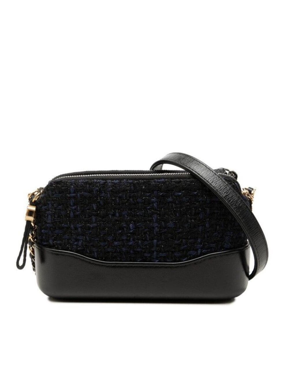 Chanel CC Logo Gabrielle de Chanel Crossbody Chain Shoulder Bag Black Navy